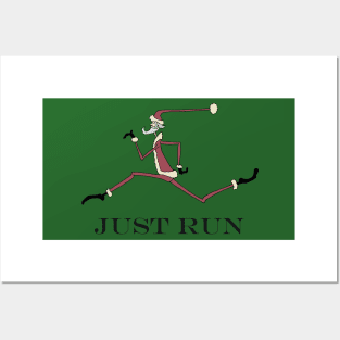 Santa Just Run Posters and Art